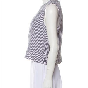 Jenni Kayne black white stripe sleeveless top. Buttons down back.S